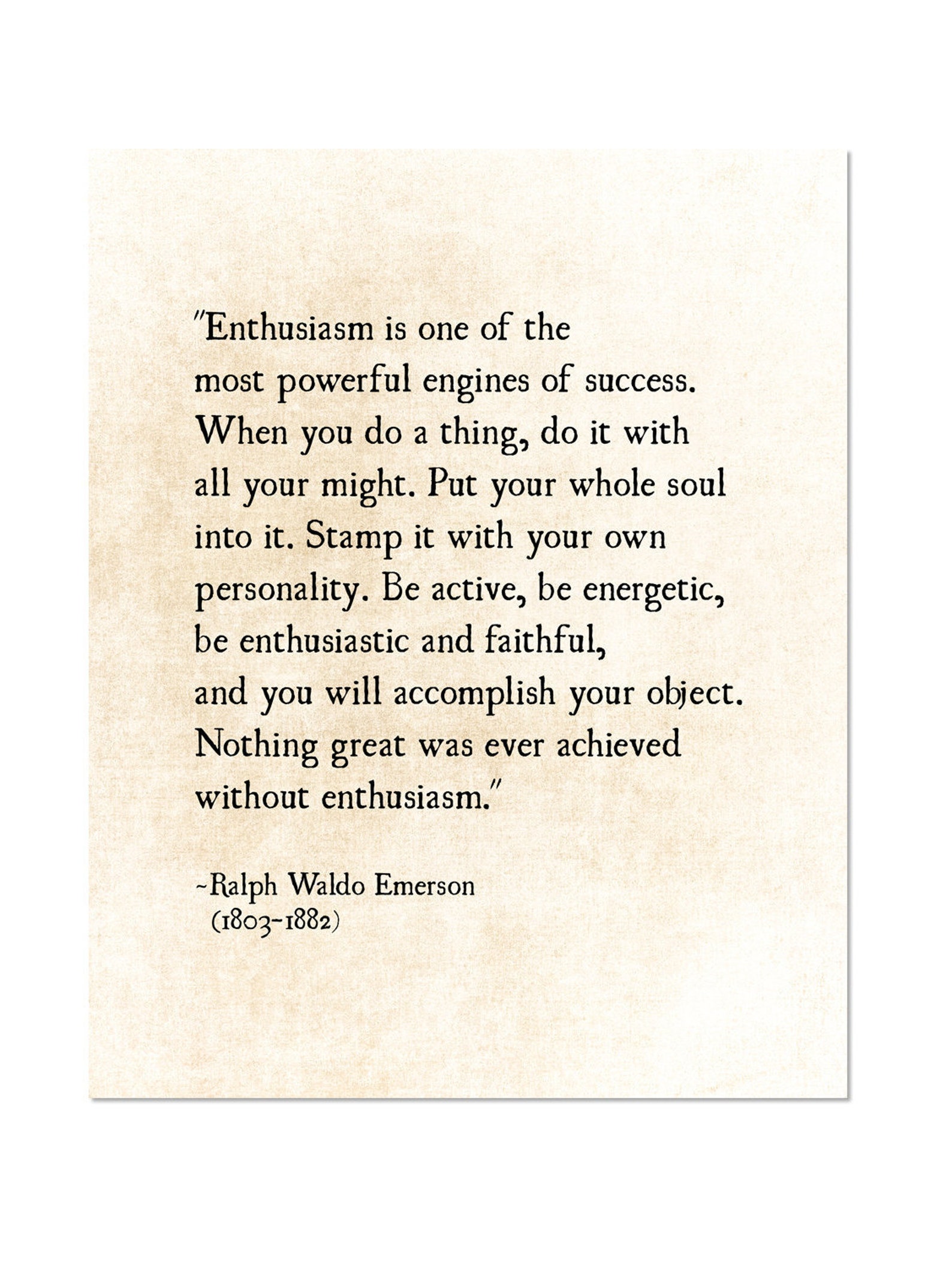 Ralph Waldo Emerson Quote Art Print Success Quote Print Grad - Etsy