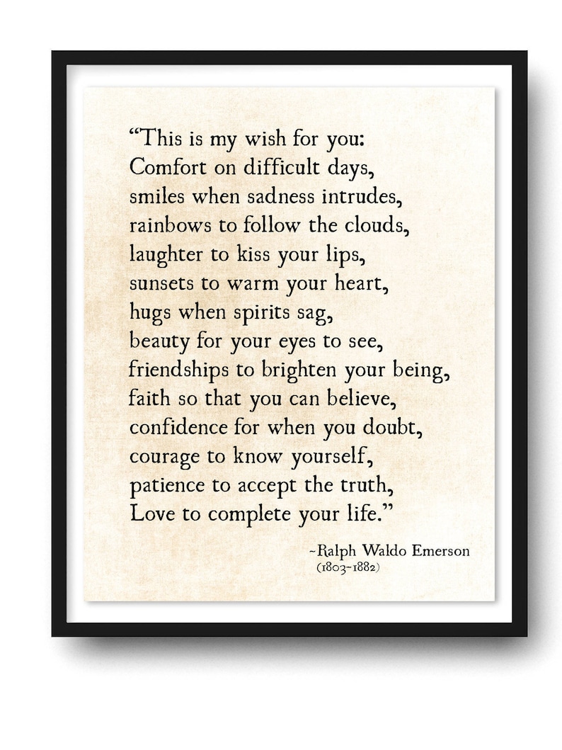Ralph Waldo Emerson Quote My Wish For You Grad Graduation image 1