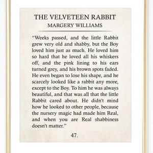 Velveteen Rabbit Quote Print Margery Williams Quote Weeks - Etsy