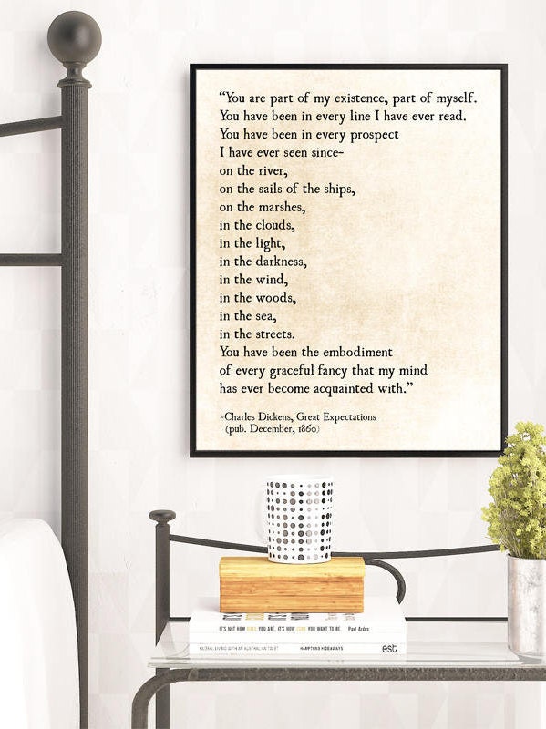 Charles Dickens Love Quote Art Print, Great Expectations Quote, Out of ...