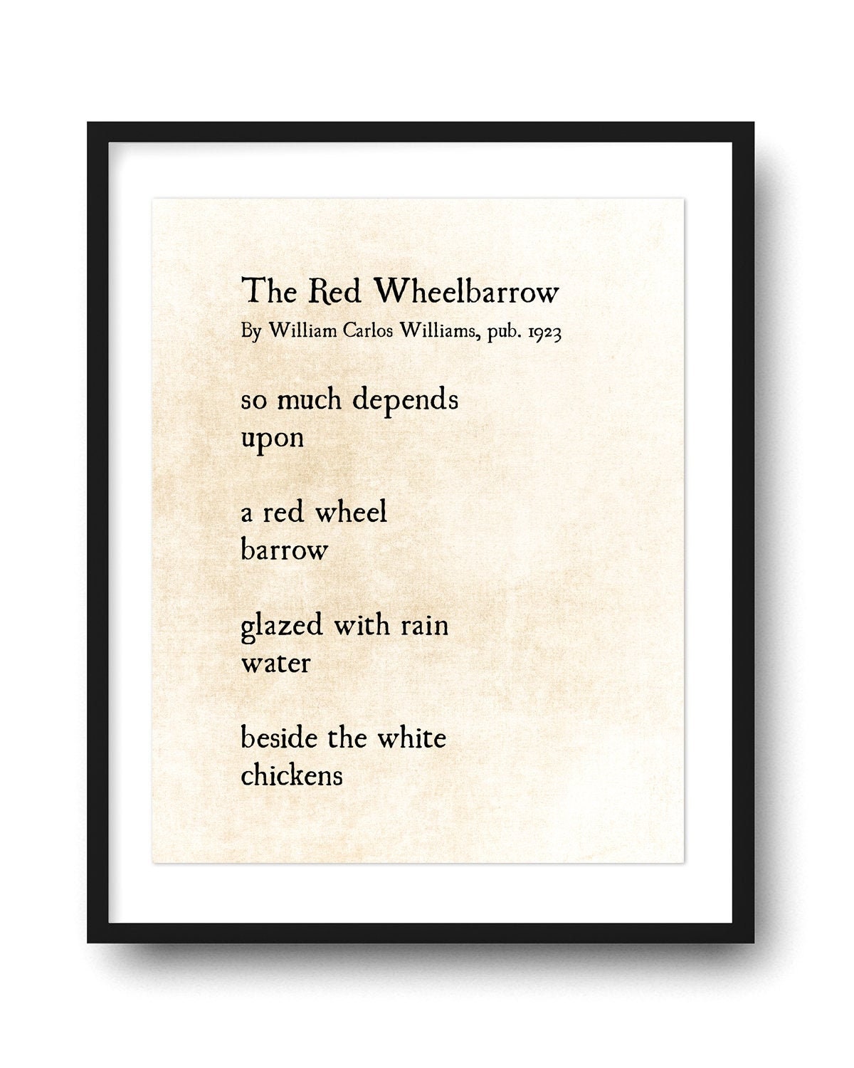 Red Wheelbarrow William Carlos Williams Art Print -