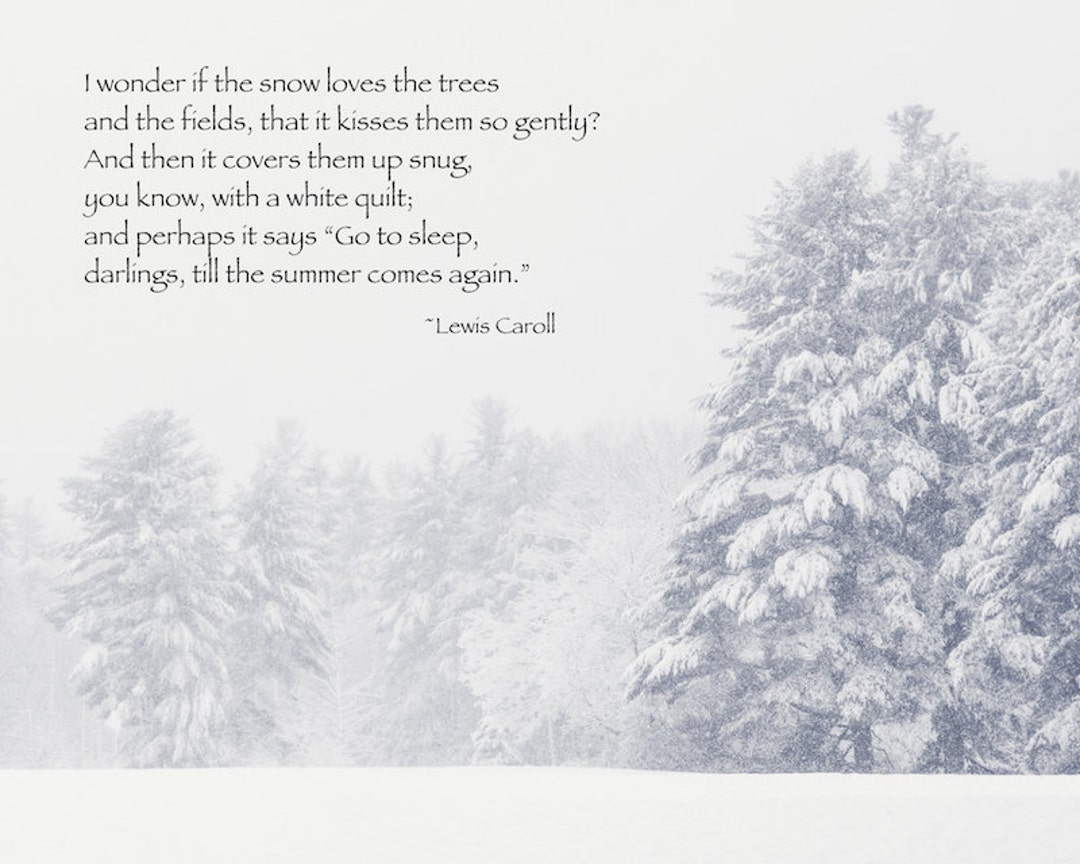 Lewis Caroll Quote, Winter Snow New England Winter, Winter Trees