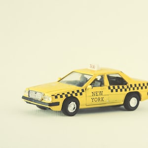 New York Taxi Cab Toy Cars Checkered Cab Vintage Car Antique Car Boys Decor Retro Hipster Style Decor Yellow Minimal, Fine Art Photograph