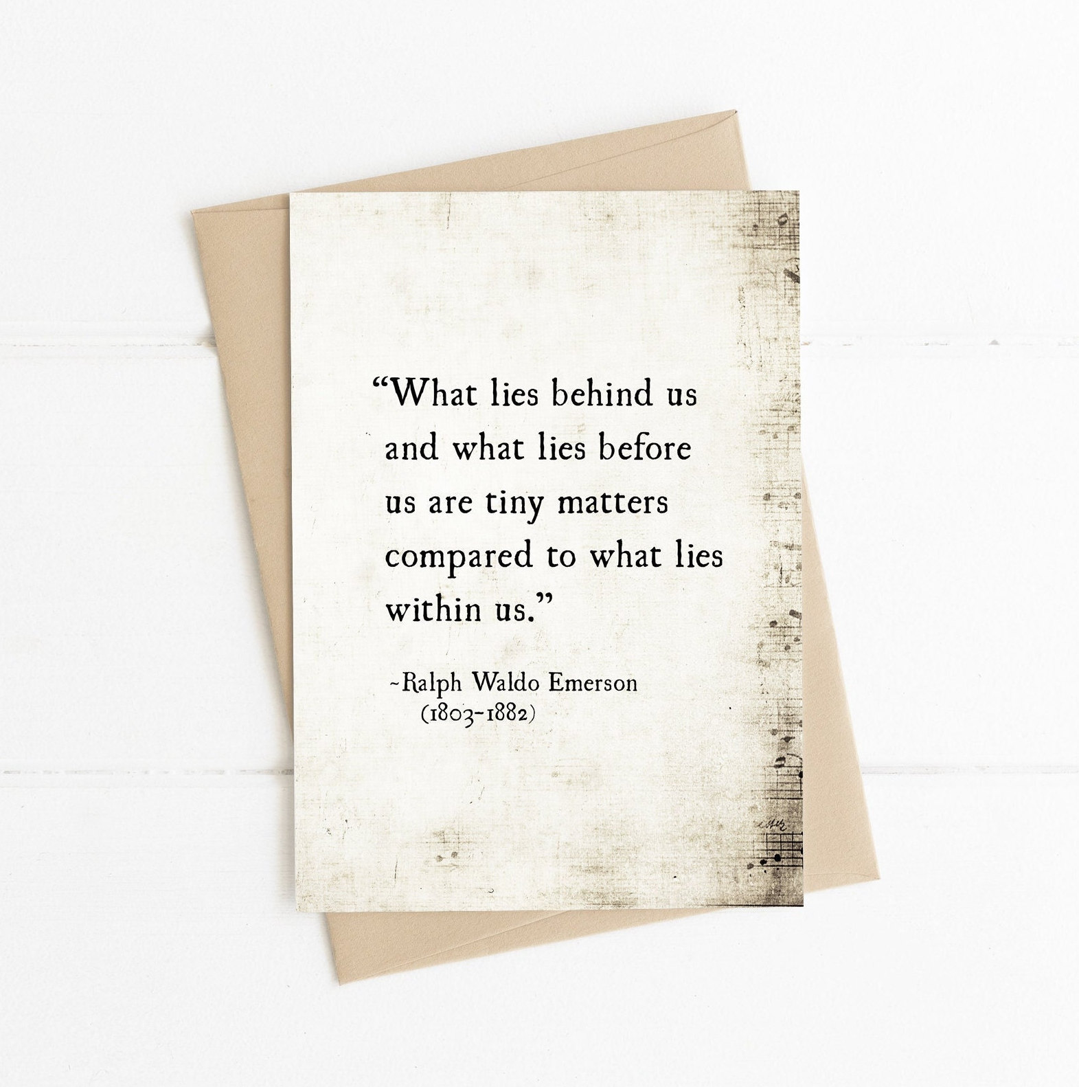 Ralph Waldo Emerson Quote Notecard What Lies Behind Us Etsy Norway