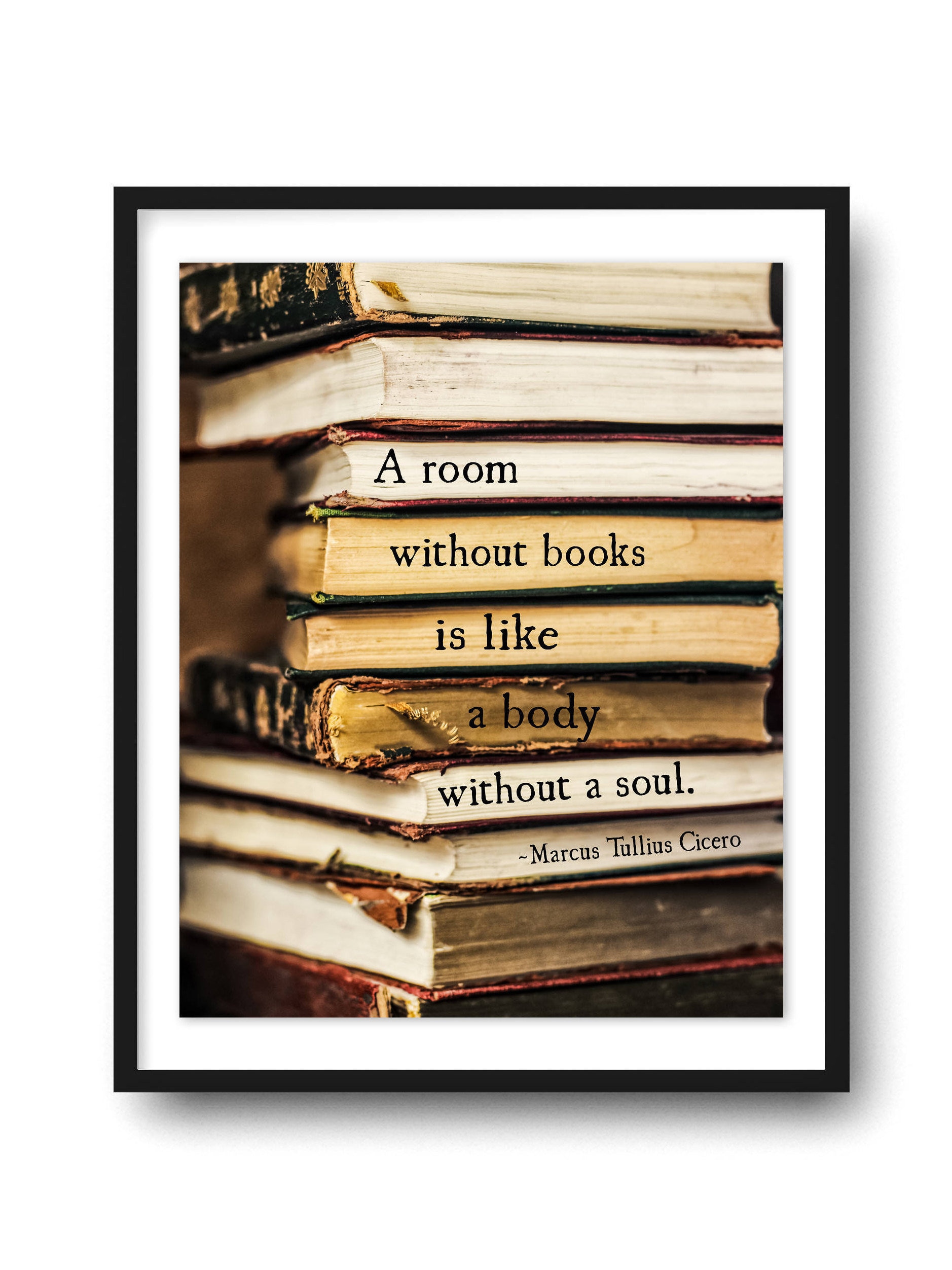 A Room Without Books Quote Art Print Cicero Quote Office Etsy