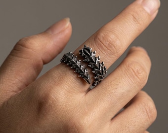 Anillo de ciempiés de acero inoxidable ajustable, joyería animal, estilo punk rock, banda motera, atrevido, unisex, regalo de moda alternativa.