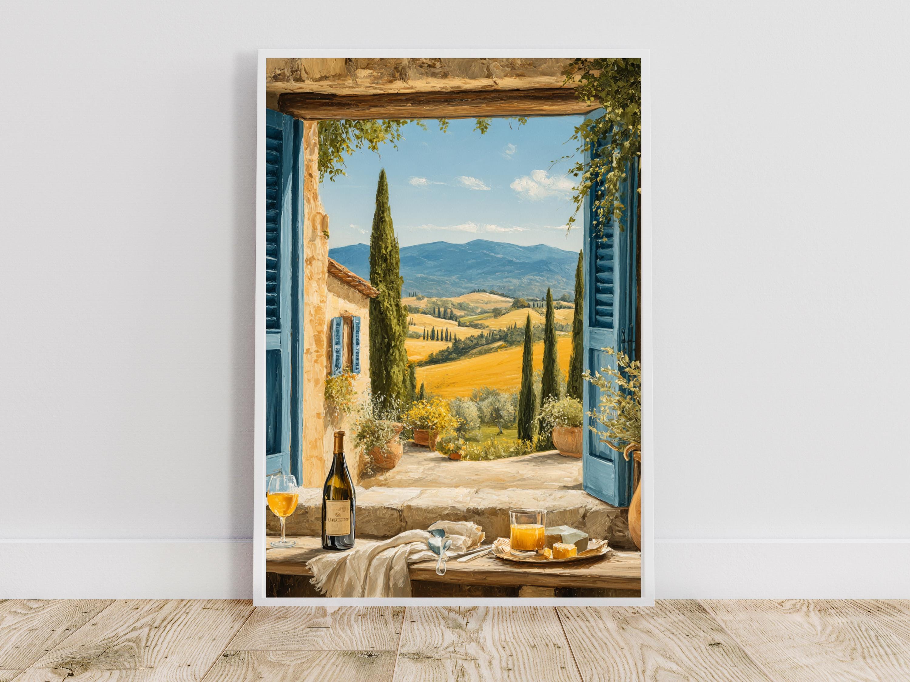 Tuscan Window View Tuscan Window View Wall Art, Tuscany Vineyard Landscape Print - Etsy