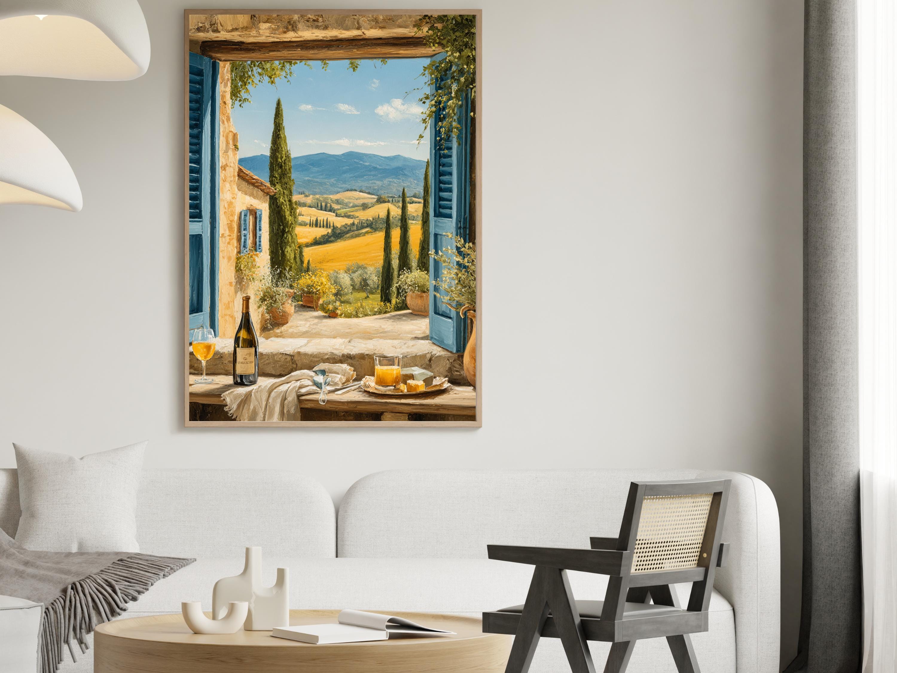 Tuscan Window View Tuscan Window View Wall Art, Tuscany Vineyard Landscape Print - Etsy
