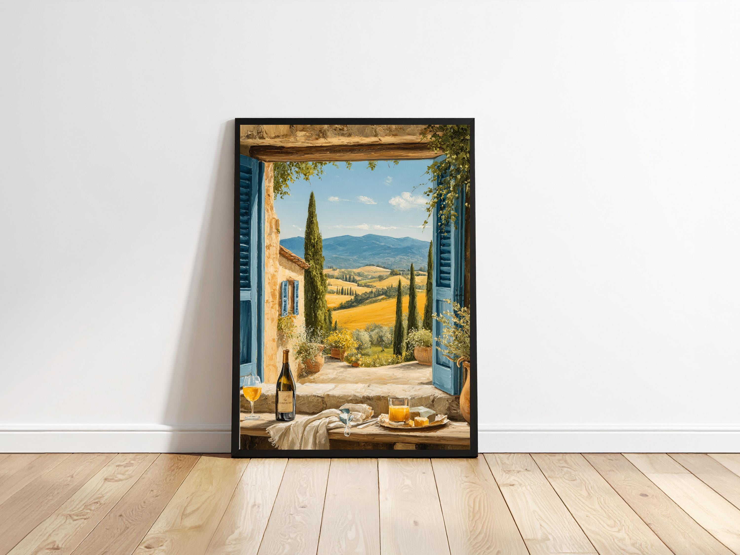 Tuscan Window View Tuscan Window View Wall Art, Tuscany Vineyard Landscape Print - Etsy