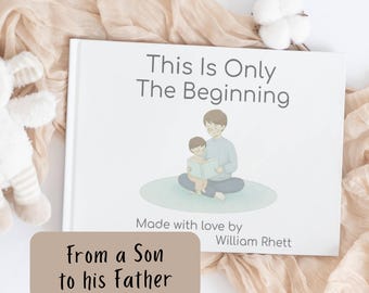 Personalized Father Son Book, Custom Father's Day Gift from Son, New Dad Keepsake, Custom Storybook Gift From Kids, Sentimental Thought Gift