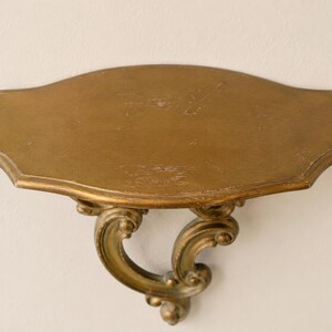 Vintage SyrocoWood Wall Shelf ~Hollywood Regency Gold Syroco Shelf ~ Rococo Style Wall Bracket French Country Display Shelf ~ USA Made image 5