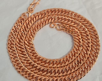 Polished Copper Cuban Curb Chain Necklace, Bracelet, Anklet