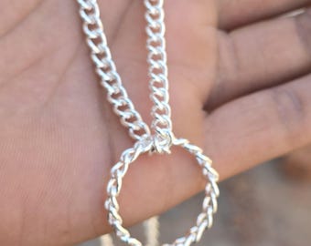 Sterling Silver Curb Chain Necklace - Minimalist S Hook Clasp Jewelry