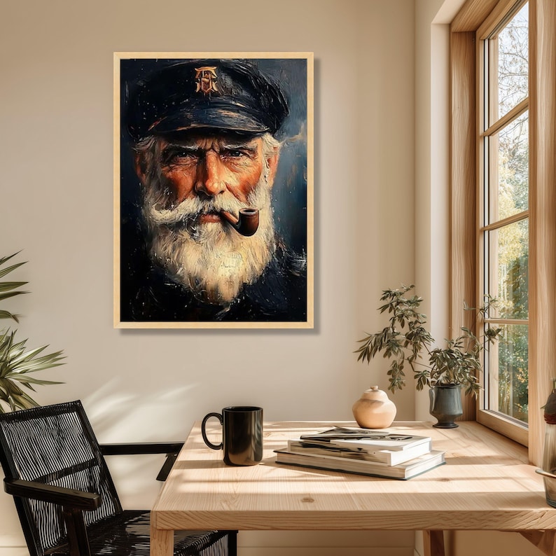 Captain Portrait Vintage Sea Captain Canvas Portrait, Nautical Maritime Wall Art - Etsy