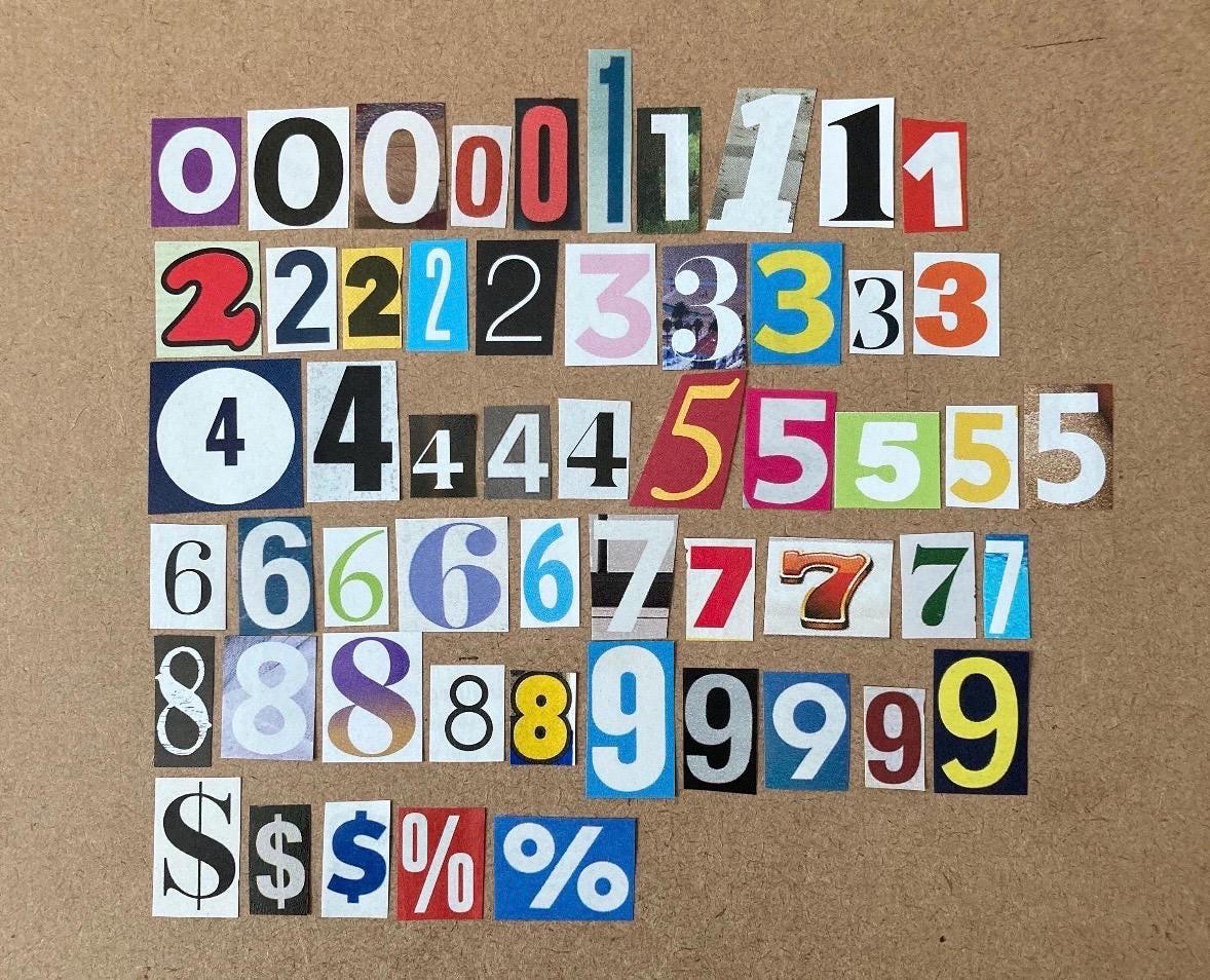 Magazine Word Strips & Large Letter Cutouts for Collage, Assorted ...