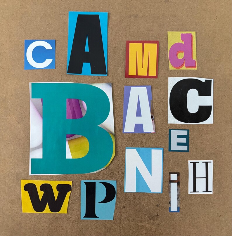 Magazine Word Strips & Large Letter Cutouts for Collage, Assorted ...