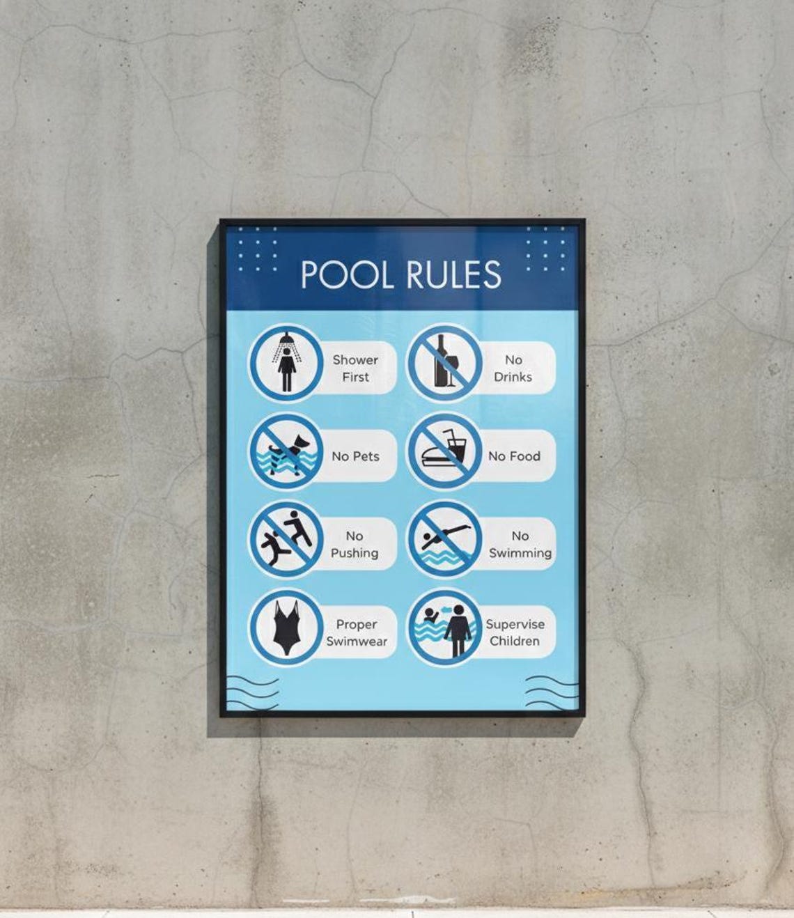 Pool Rules Poster for Kids, Swimming Pool Safety Sign, Summer Swim ...