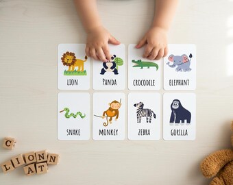 Dierenkaarten voor peuters, montessori-leerkaarten (digitale download)