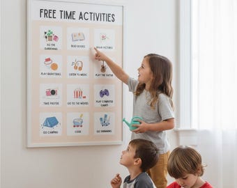 Hobbyposter voor kinderen, speelkamerdecor, ESL Learning (digitale download, A4-formaat, pdf en png-bestand)