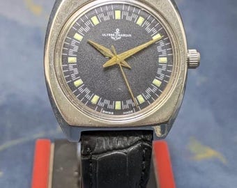Vintage Ulysse Nardin 17 Jewels Manual Winding Swiss Made Men’s Watch Black Dial