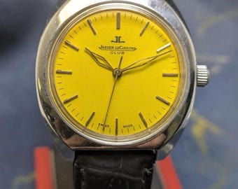 Vintage Jaeger-LeCoultre 17 Jewels Manual Winding Swiss Made Mens watch Yellow Dial