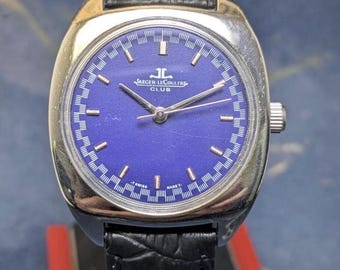 Vintage Jaeger-LeCoultre 17 Jewels Manual Winding Swiss Made Mens watch Blue Dial