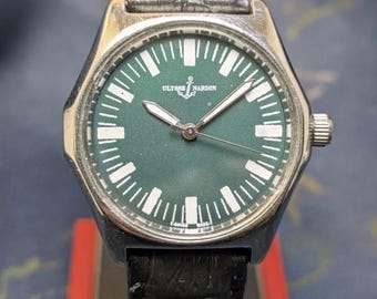 Vintage Ulysse Nardin 17 Jewels Manual Winding Swiss Made Men’s Watch Green Dial