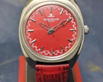 Vintage Jaeger-LeCoultre 17 Jewels Manual Winding Swiss Made Mens watch Red Dial