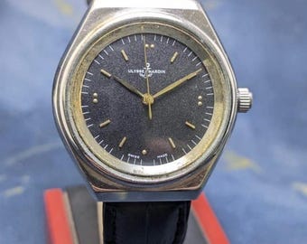 Vintage Ulysse Nardin 17 Jewels Manual Winding Swiss Made Men’s Watch Black Dial