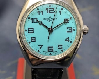 Vintage Ulysse Nardin 17 Jewels Manual Winding Swiss Made Men’s Watch Blue Dial