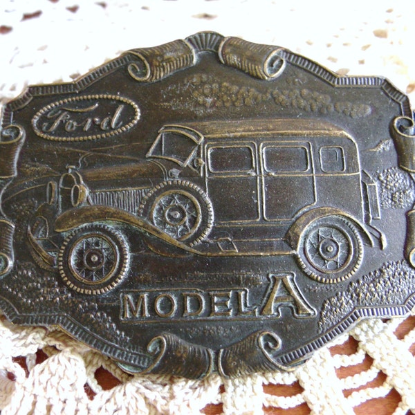 RESERVED for Ashley Hansen...Ford Model A Belt Buckle Brass