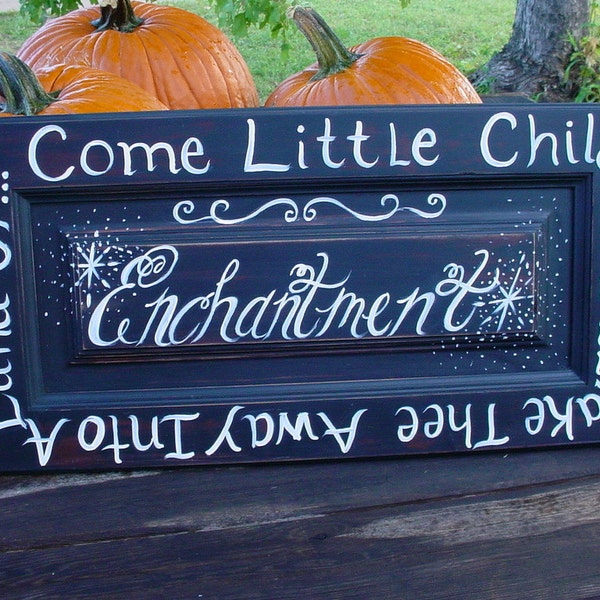 Handmade Halloween Sign Enchantment Song Saying