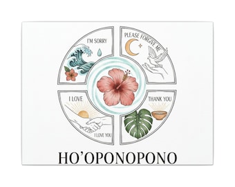 Ho'oponopono I'm sorry, please forgive me, I love you, thank you. Healing Circle Matte Canvas