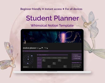 Grillig begrip studentenplanner, academische sjabloon (digitale planner)