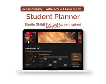 Spirited Away-studentenplanner | Digitale Studio Ghibli-planner