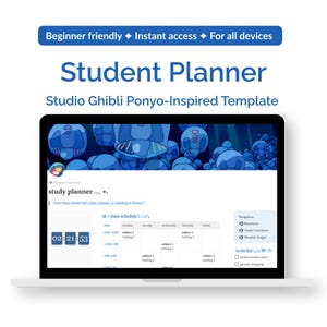 Op pony's geïnspireerde studentenplanner | Digitale studieplanner van Studio Ghibli afbeelding 1