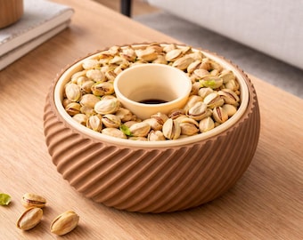 Pistazienschale 2-in-1 – Snack- und Abfallschale | Stilvolle Schale für Pistazien und Kerne | Praktisch und Modern