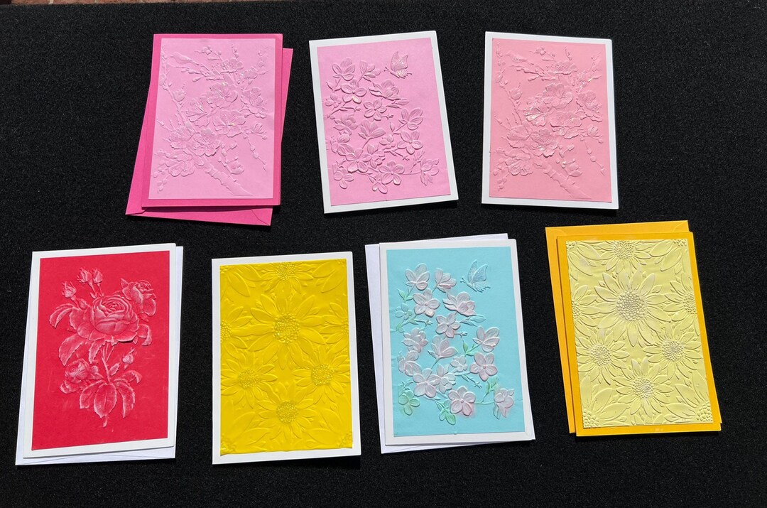 Handmade Embossed Greeting Cards, All Occasion, Blank Inside - Etsy