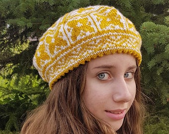 Knitting pattern: Beret ("Beaulieu"), adult sizes (PDF)