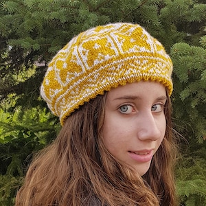 Knitting pattern: Beret Beaulieu, adult sizes PDF image 1