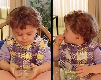 Knitting pattern: Reversible baby bib ("Feast Your Eyes") (PDF)