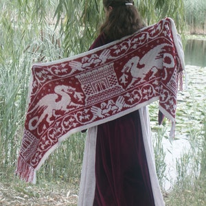 Knitting pattern: Wrap or shawl (&quot;Between the Dragon and His Wrap&quot;) (PDF)