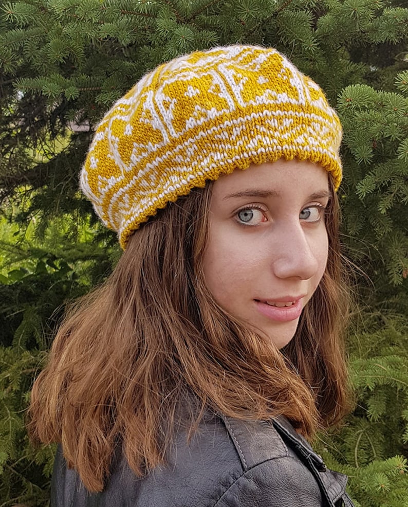 Knitting pattern: Beret Beaulieu, adult sizes PDF image 1