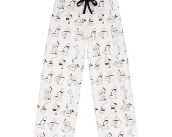 Coffee Doodle Pajama Pants | Men's All-Over Print Lounge Pants