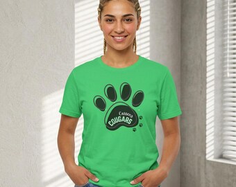 Cougars Paw Print T-Shirt | Cassens Mascot Bella & Canvas Tee