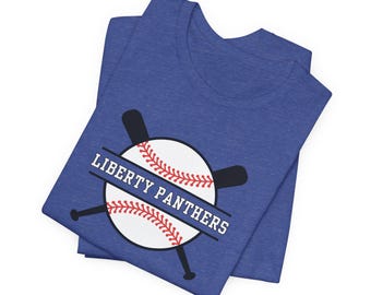 Liberty Panthers Baseball T-shirt | School Spirit Tee | Bella & Canvas Shirt