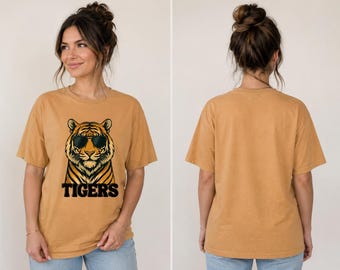 Tiger T-Shirt | Retro Tiger Head Graphic Tee | School Spirit Shirt