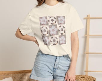 Vintage Soccer Pattern T-Shirt | Soccer Ball Grid Tee