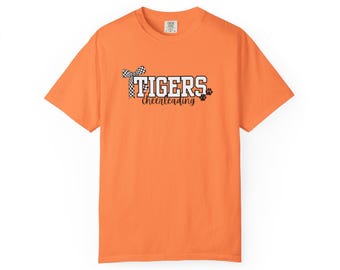 Tigers Cheerleader T-shirt | Orange & Black School Spirit Tee | Comfort Colors Shirt
