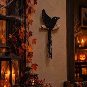 Macrame Wall Hanging Boho Home Decor Handmade Fiber Art Bird